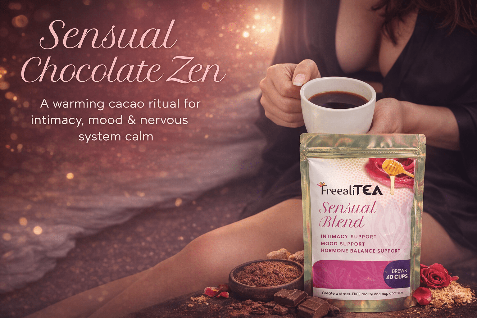 Sensual Chocolate Zen Recipe:  A warming cacao ritual for intimacy, mood & nervous system with FREEALITEAcalm - FREEALITEA